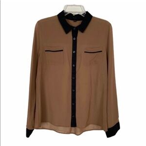 mine Semi-sheer Shirt Brown Black Size L